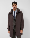 Brown trench coat with removable technical bib | Roberto Verino