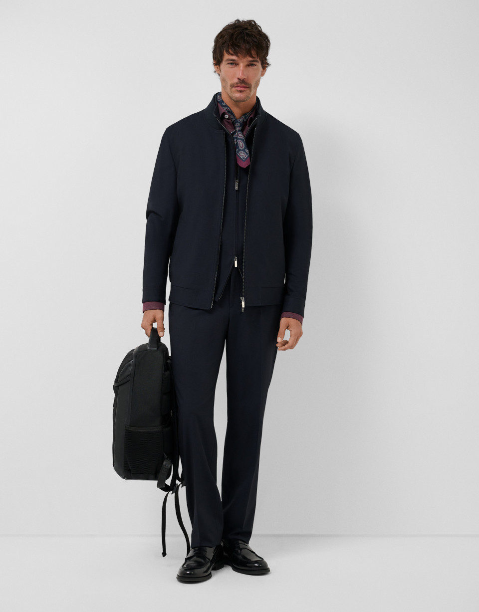 Navy blue bomber jacket - Hombre - AW2026 | Roberto Verino