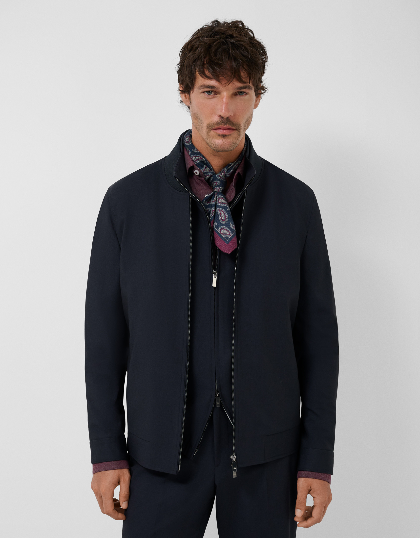 Navy blue bomber jacket - Hombre - AW2026 | Roberto Verino