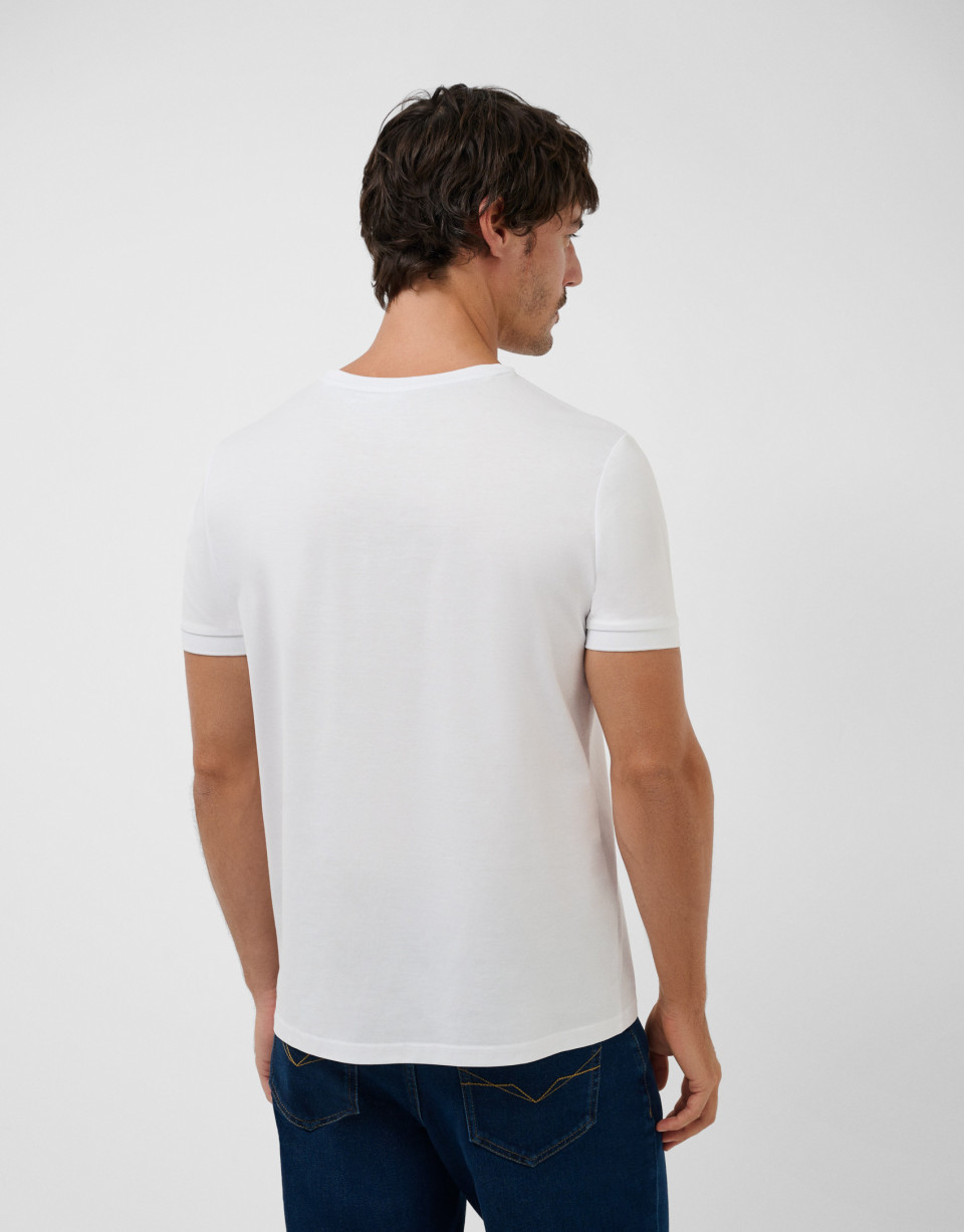 White mercerised T-shirt - Man - SS2026 | Roberto Verino