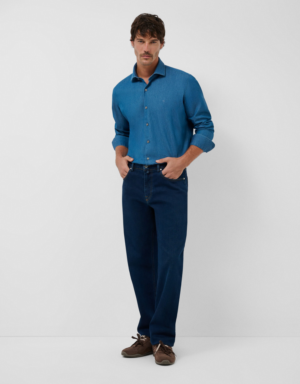 Regular blue denim sport shirt - Hombre | Roberto Verino