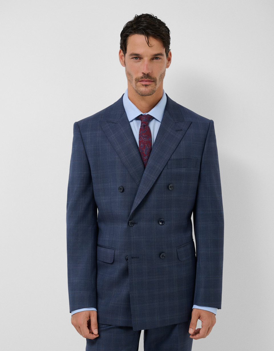 Traje Drop 6 cuadros azules - Hombre - OI2026 | Roberto Verino