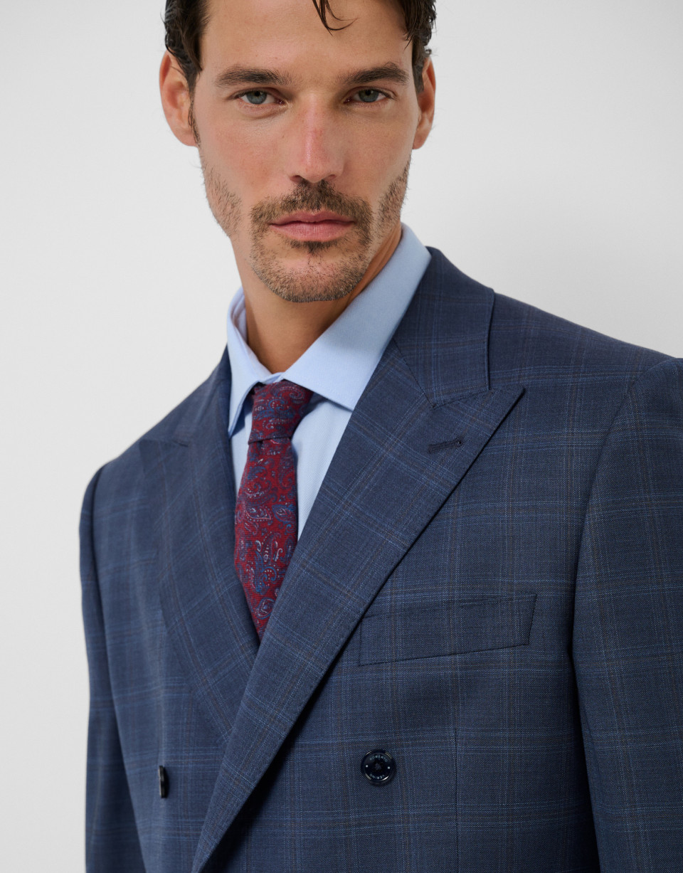 Traje Drop 6 cuadros azules - Hombre - OI2026 | Roberto Verino