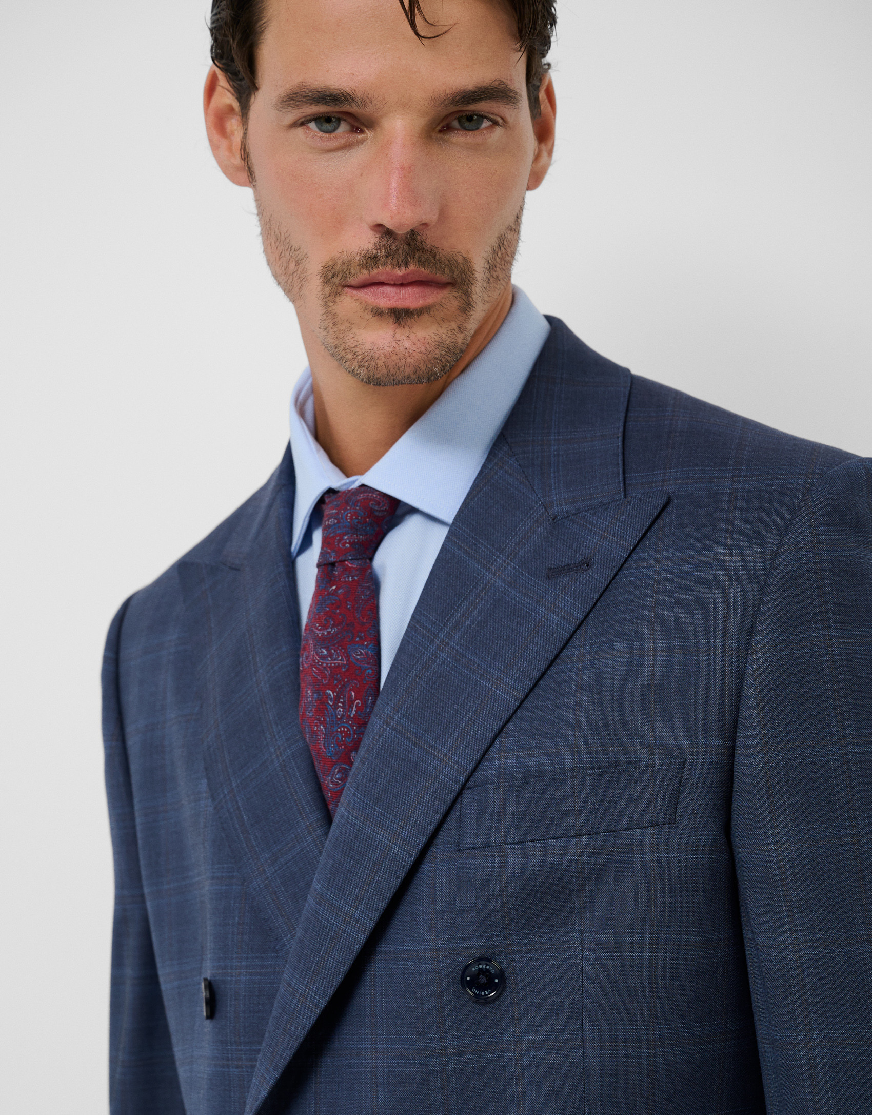 Drop 6 blue check suit - Hombre - AW2026 | Roberto Verino
