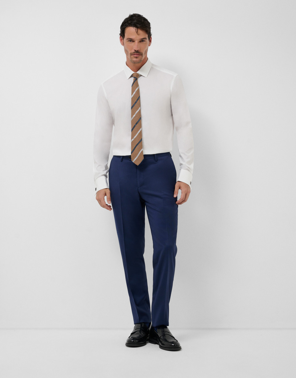 Camisa vestir slim blanca puño gemelo - Hombre | Roberto Verino