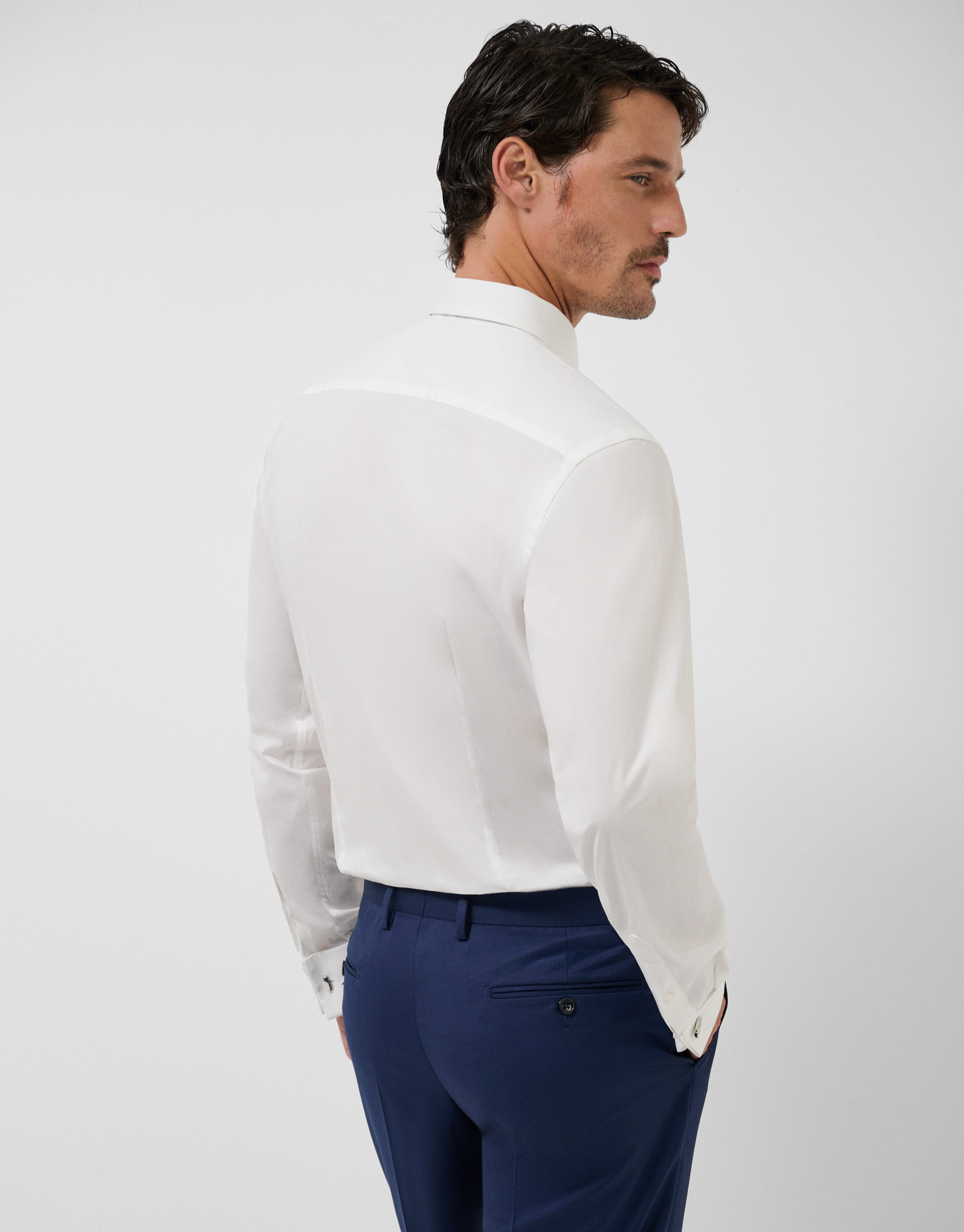 Camisa vestir slim blanca puño gemelo - Hombre | Roberto Verino