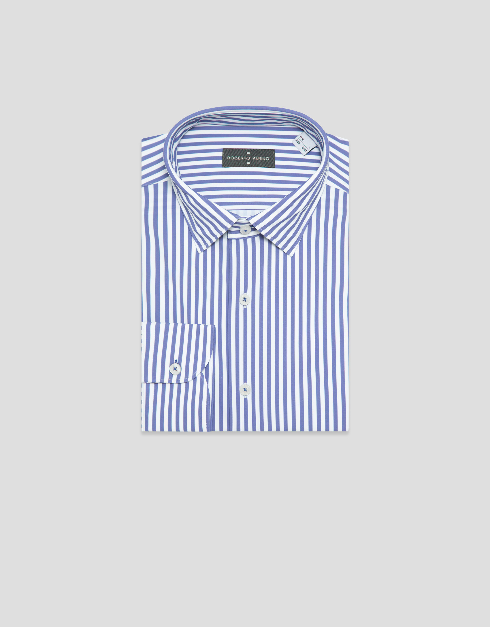 Regular blue striped sport shirt - Hombre | Roberto Verino