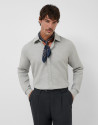 Camisa sport regular sarga gris melange | Roberto Verino