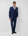 Traje half canvas slim fit falso liso azul | Roberto Verino