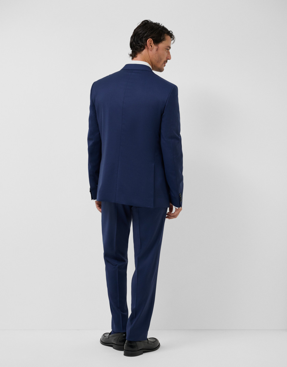 Traje half canvas slim fit falso liso azul | Roberto Verino