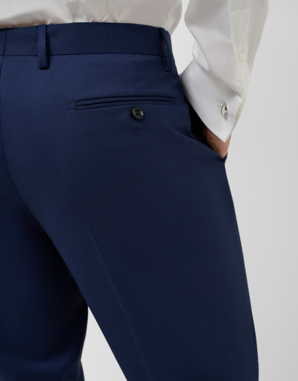Traje half canvas slim fit falso liso azul | Roberto Verino