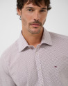 Regular cherry geometric print sport shirt | Roberto Verino