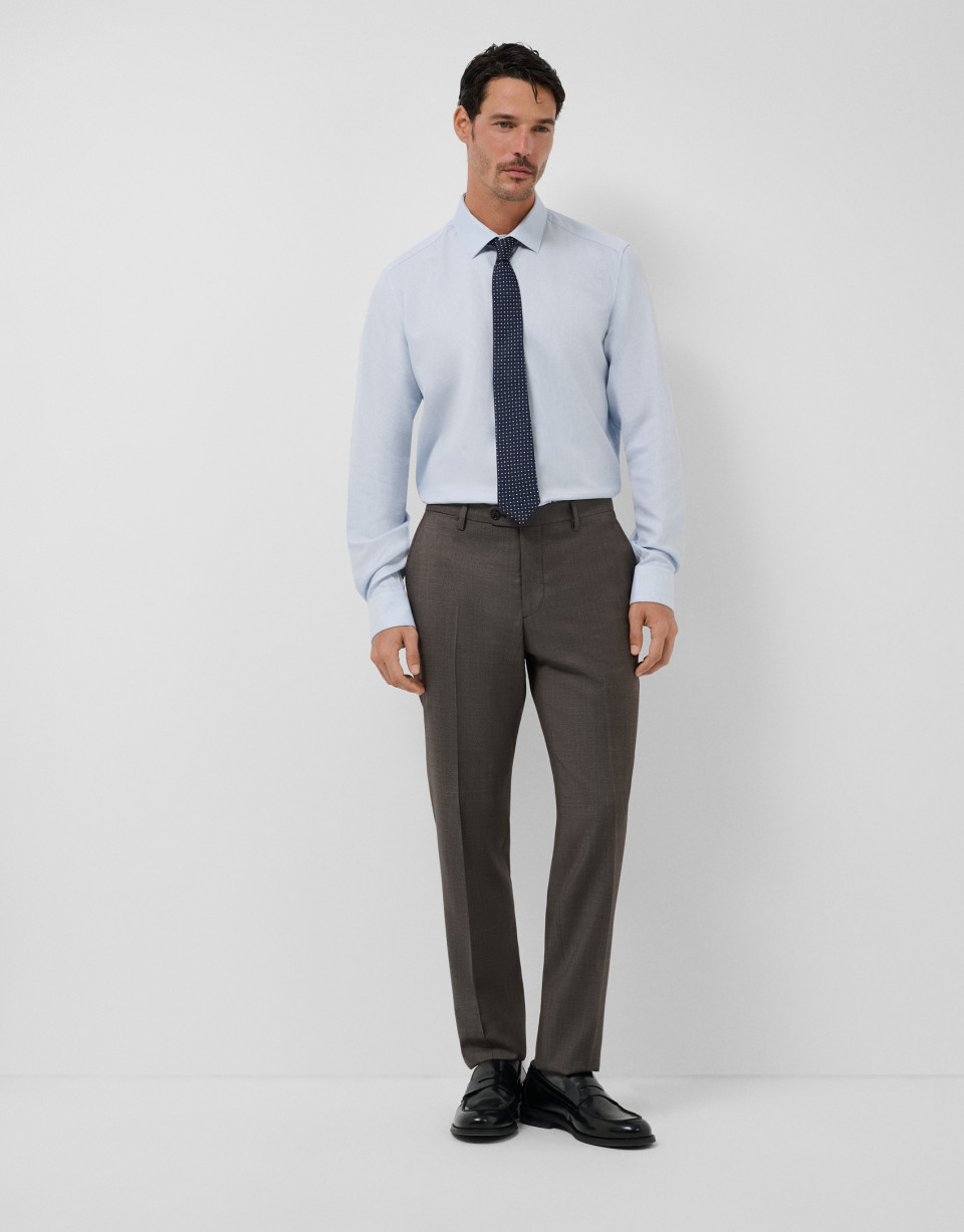 Traje half canvas slim fit liso marrón | Roberto Verino