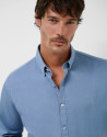 Camisa sport regular tintada azul grisáceo | Roberto Verino