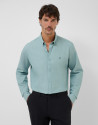 Camisa sport regular Oxford verde azulado | Roberto Verino