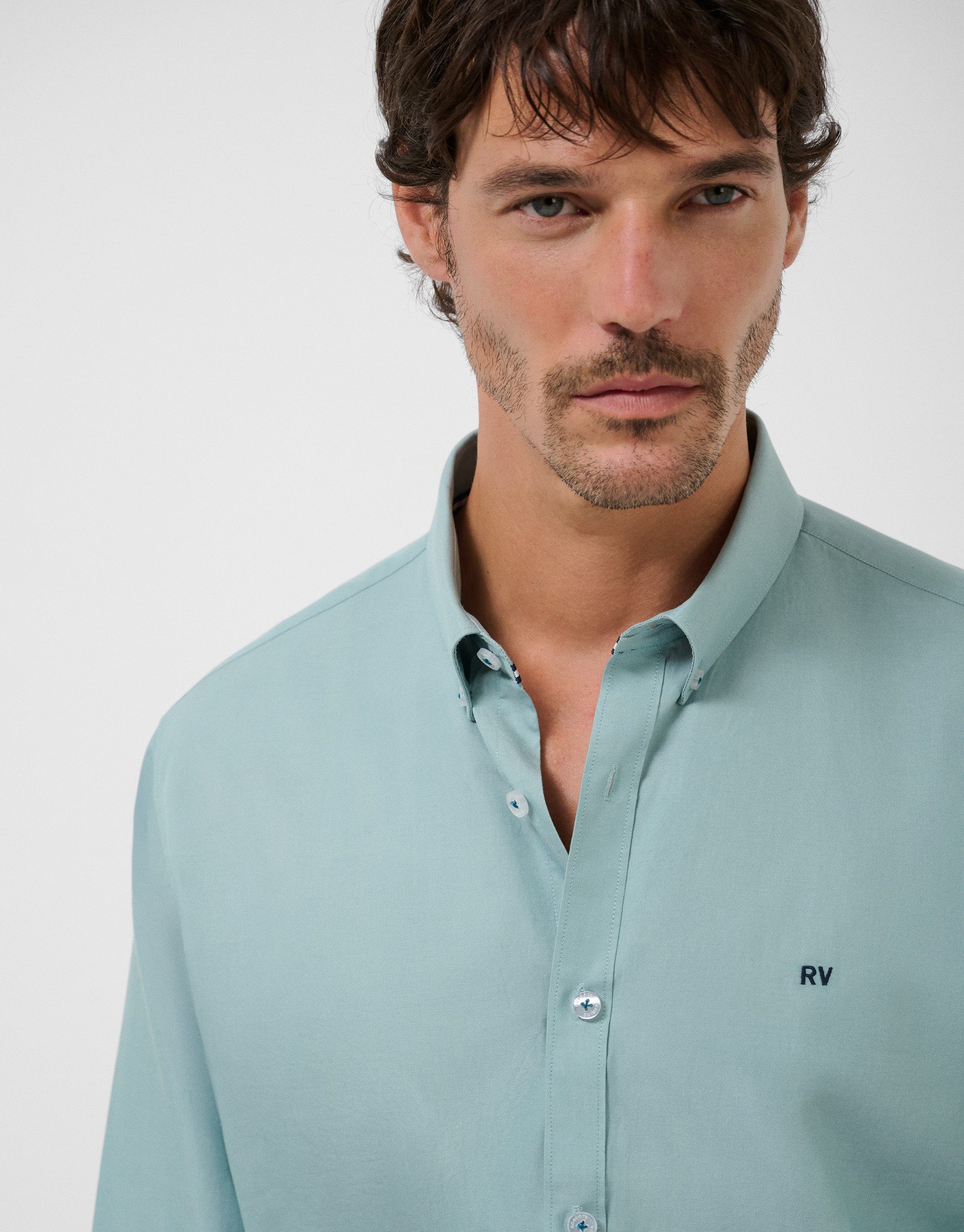 Teal Oxford Regular Sport Shirt - Hombre | Roberto Verino