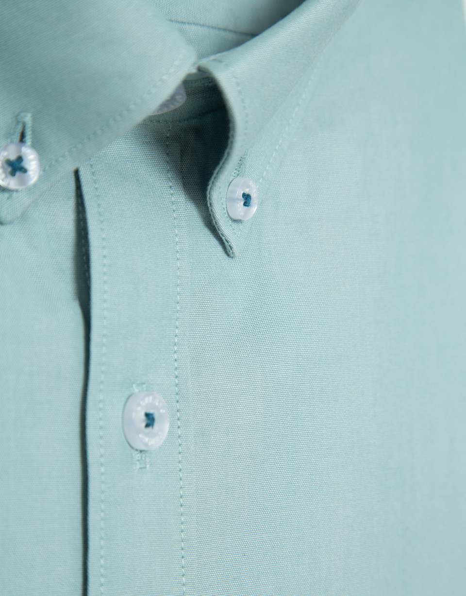 Camisa sport regular Oxford verde azulado | Roberto Verino