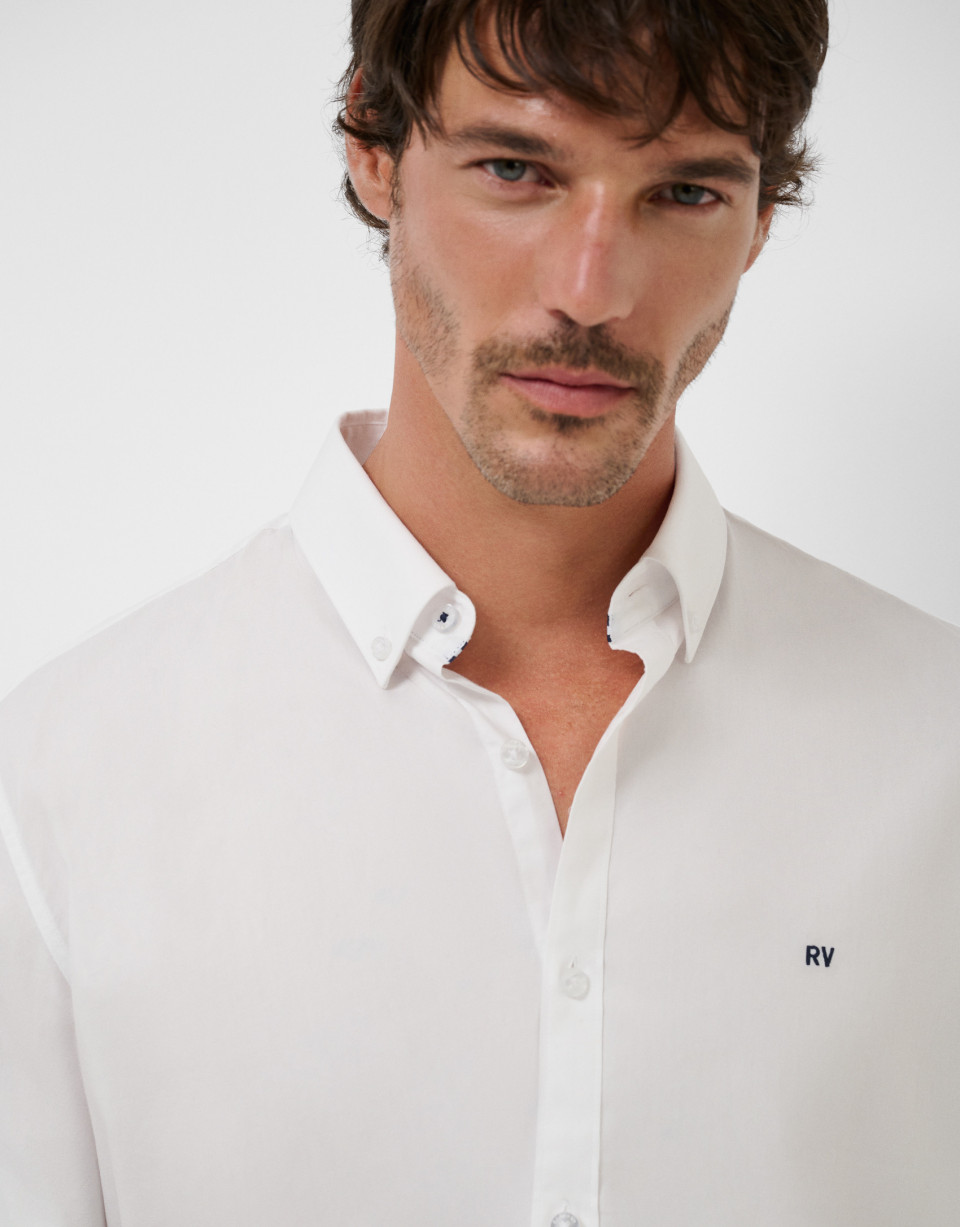 Camisa sport regular Oxford blanco - Hombre | Roberto Verino