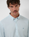 Medium blue striped slim sport shirt - Hombre | Roberto Verino