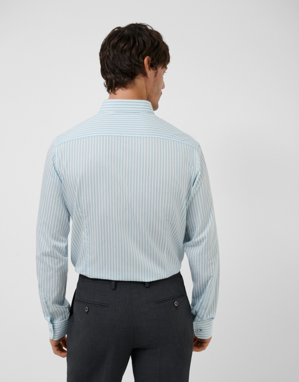 Camisa sport slim rayas azul medio - Hombre | Roberto Verino