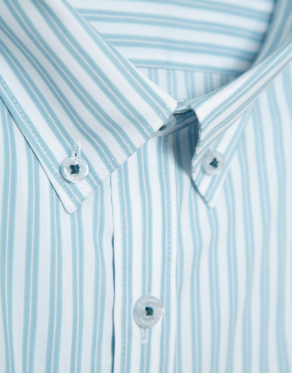 Camisa sport slim rayas azul medio - Hombre | Roberto Verino