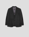 Gray wool twill blazer with elbow patches | Roberto Verino