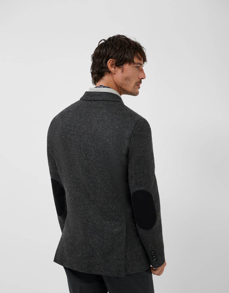 Americana sarga lana gris con coderas - Hombre | Roberto Verino