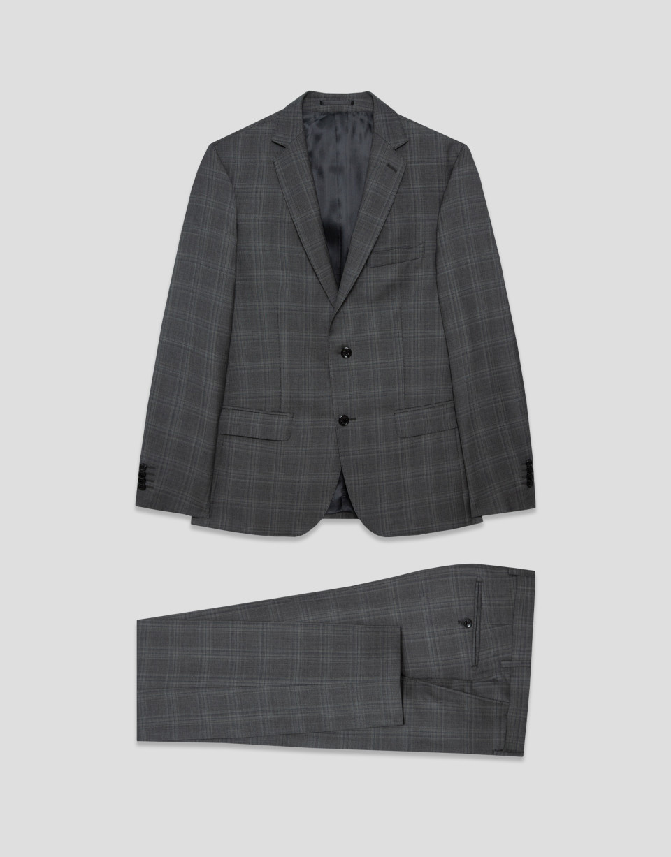 Traje half canvas slim fit cuadros grises | Roberto Verino