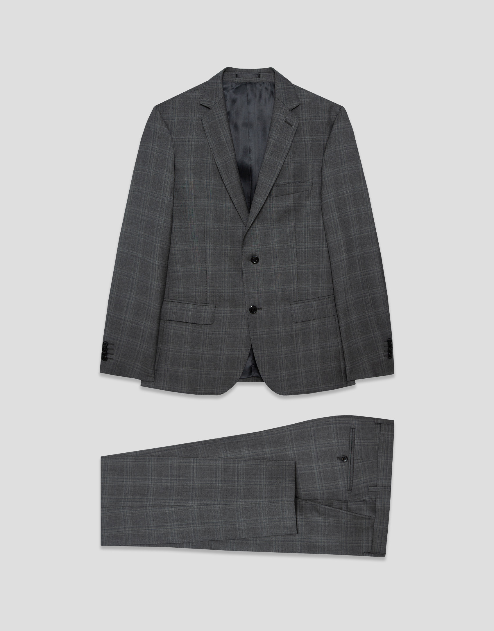Traje half canvas slim fit cuadros grises | Roberto Verino