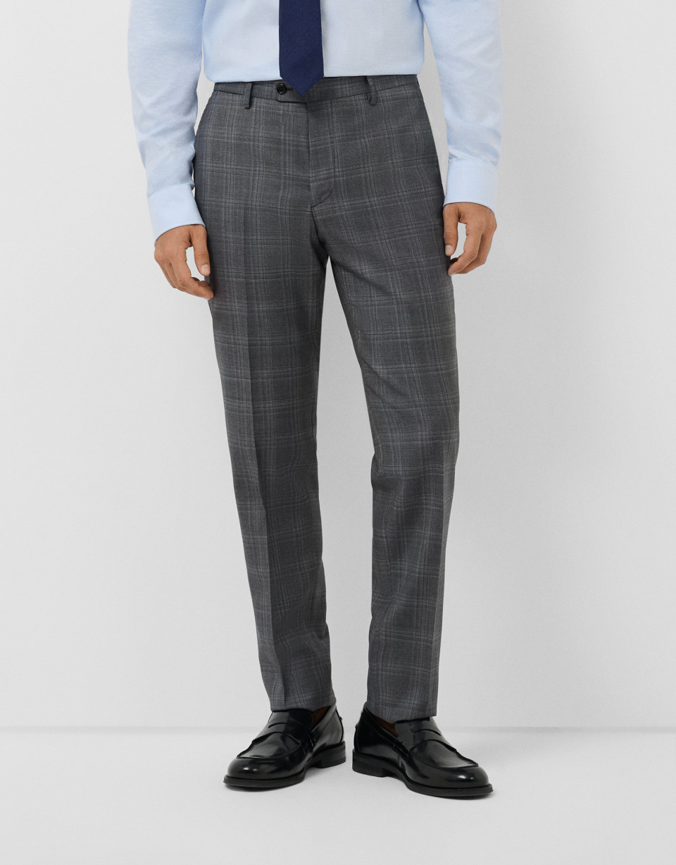 Traje half canvas slim fit cuadros grises | Roberto Verino