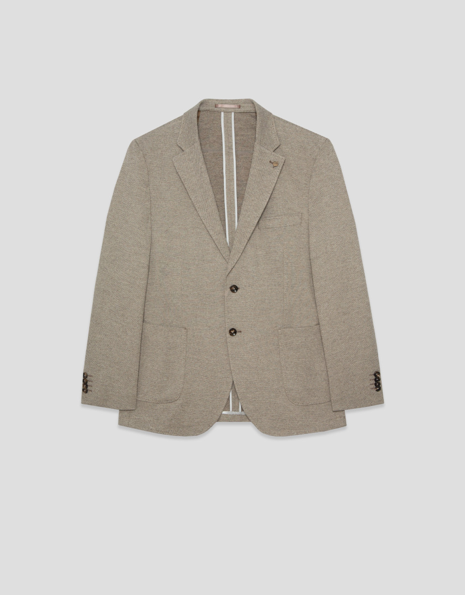 Camel structured comfort jacket - Hombre | Roberto Verino