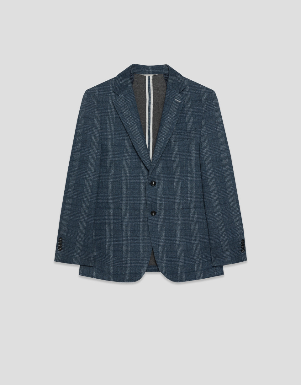 Blue checked blazer - Hombre - AW2026 | Roberto Verino