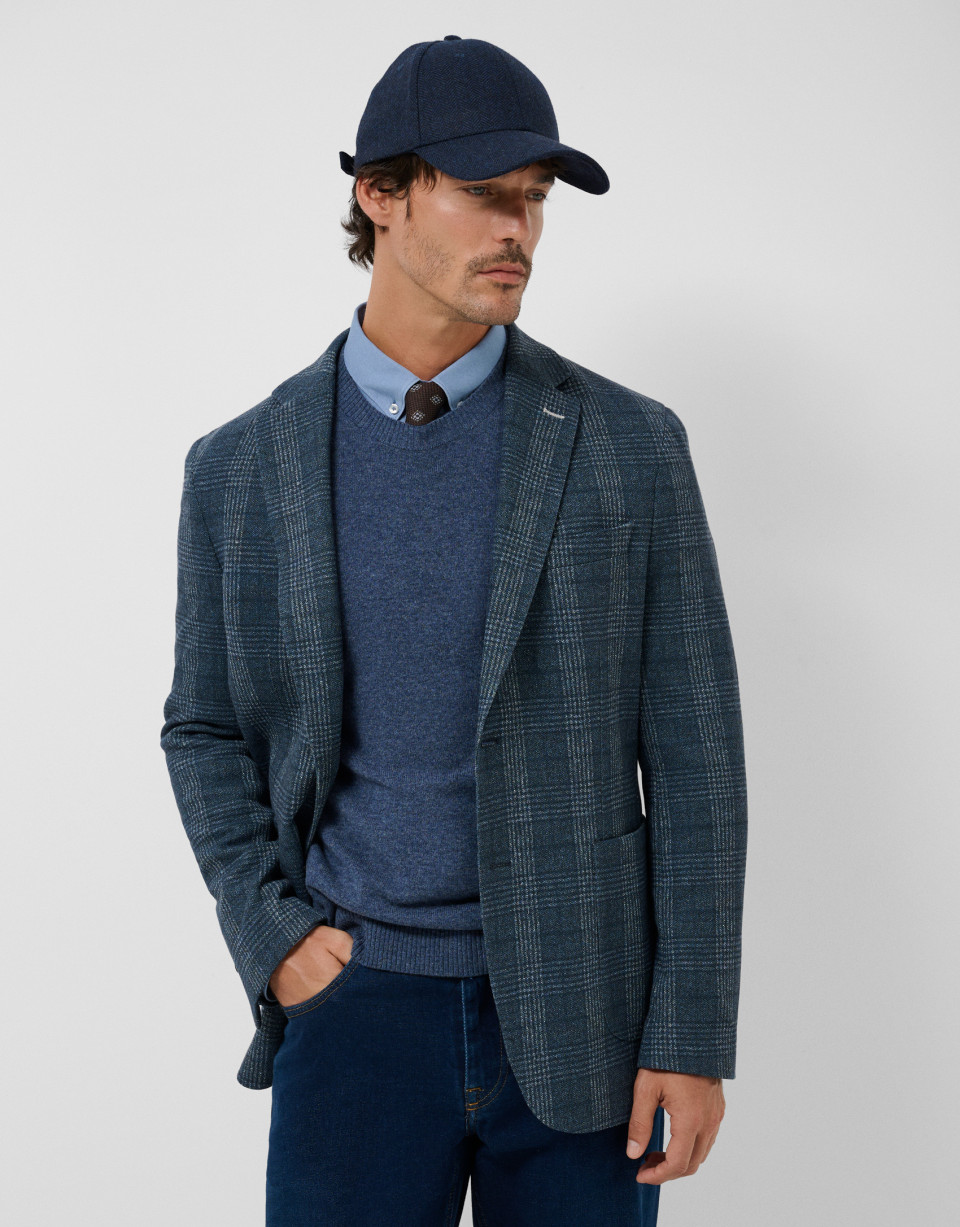 Blue checked blazer - Hombre - AW2026 | Roberto Verino