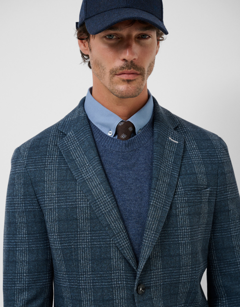 Blue checked blazer - Hombre - AW2026 | Roberto Verino
