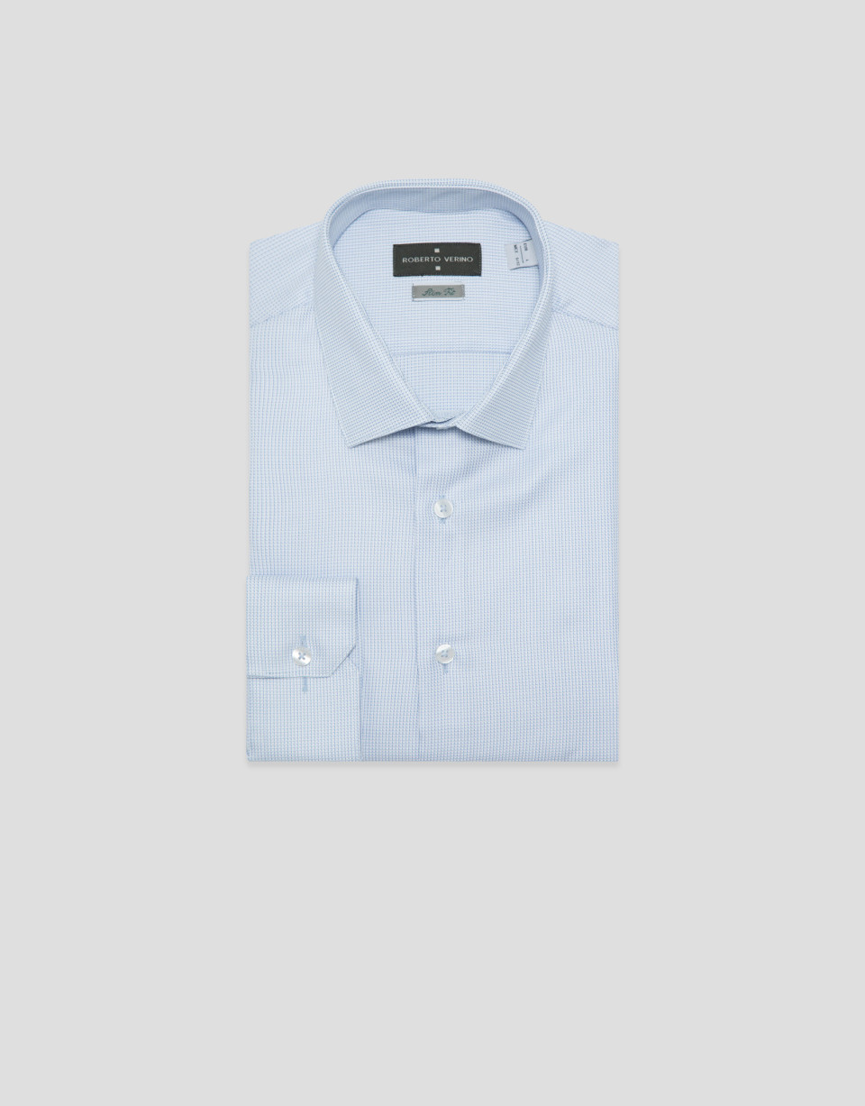 Camisa vestir microfantasía celeste - Hombre | Roberto Verino