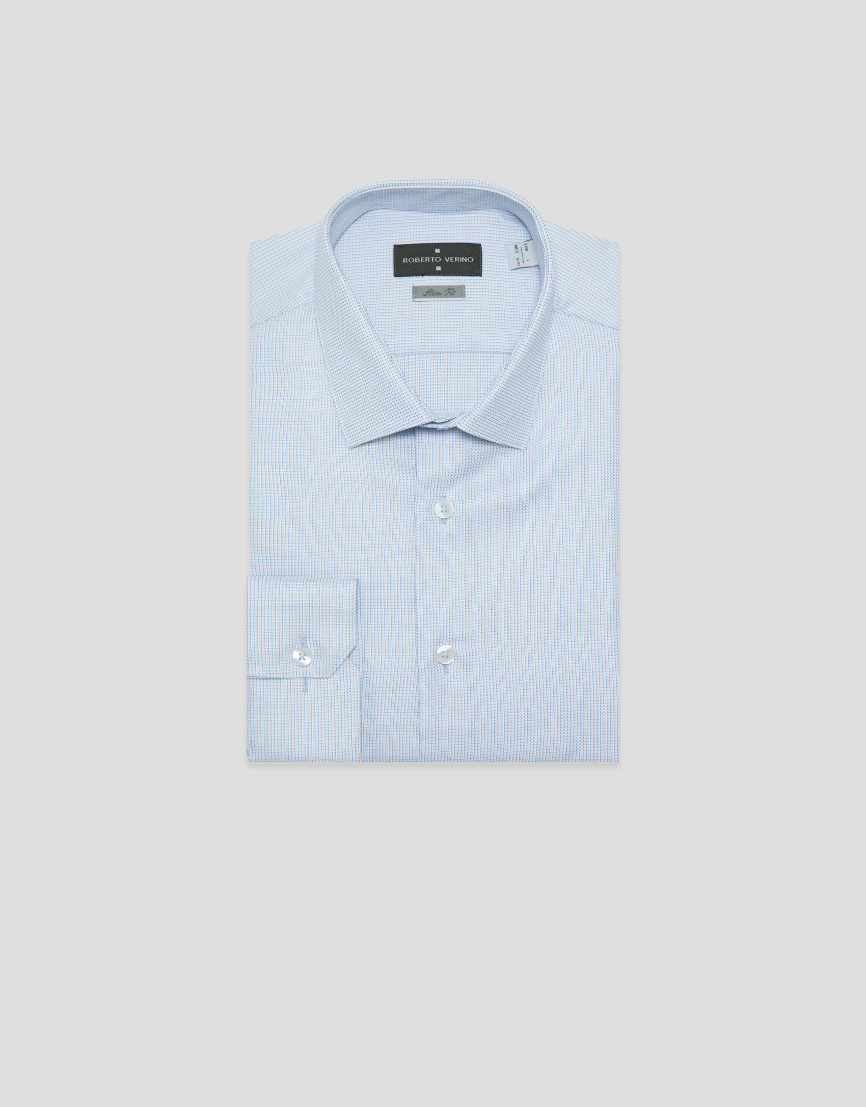 Light blue microfantasy dress shirt - Hombre | Roberto Verino