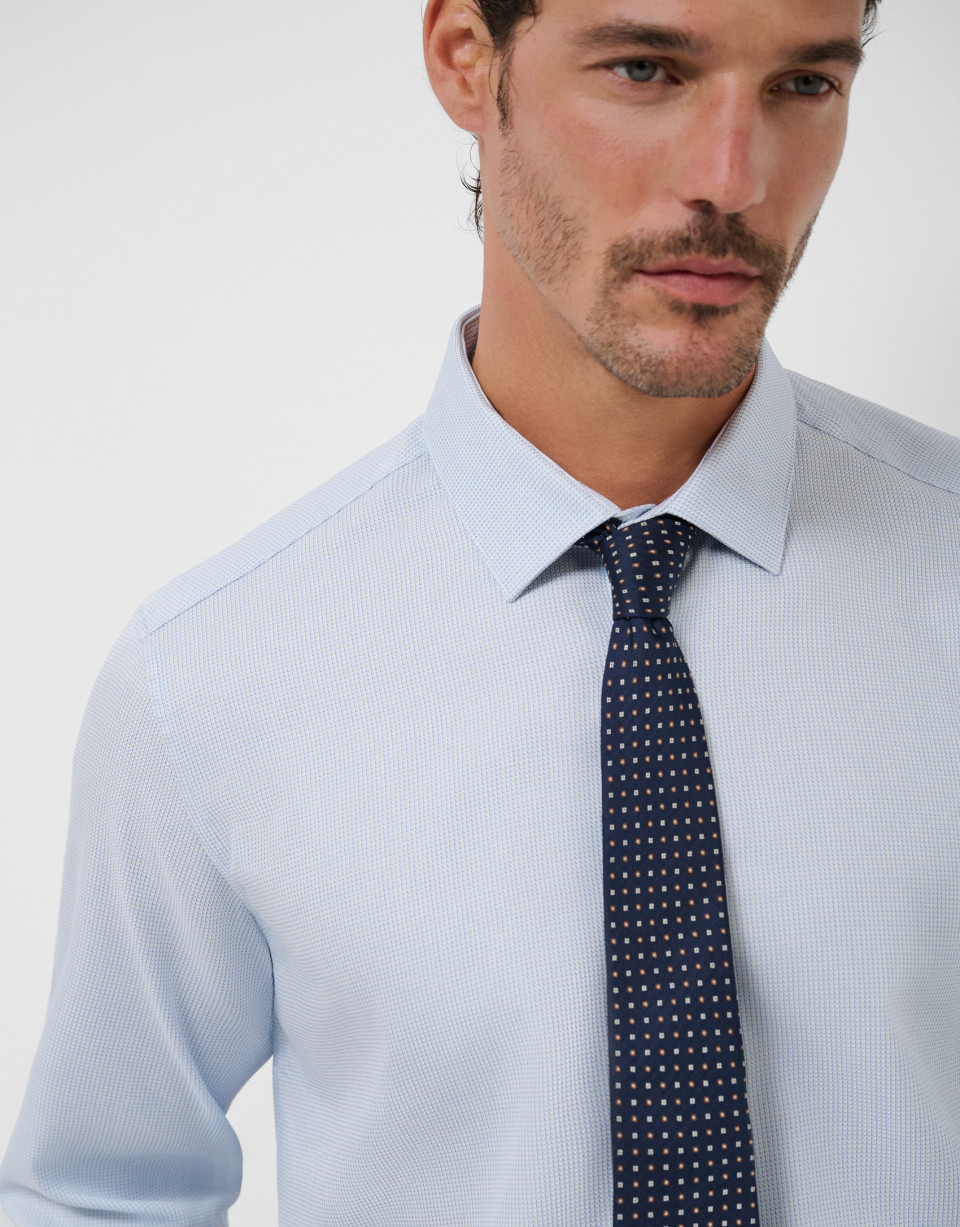 Light blue microfantasy dress shirt - Hombre | Roberto Verino