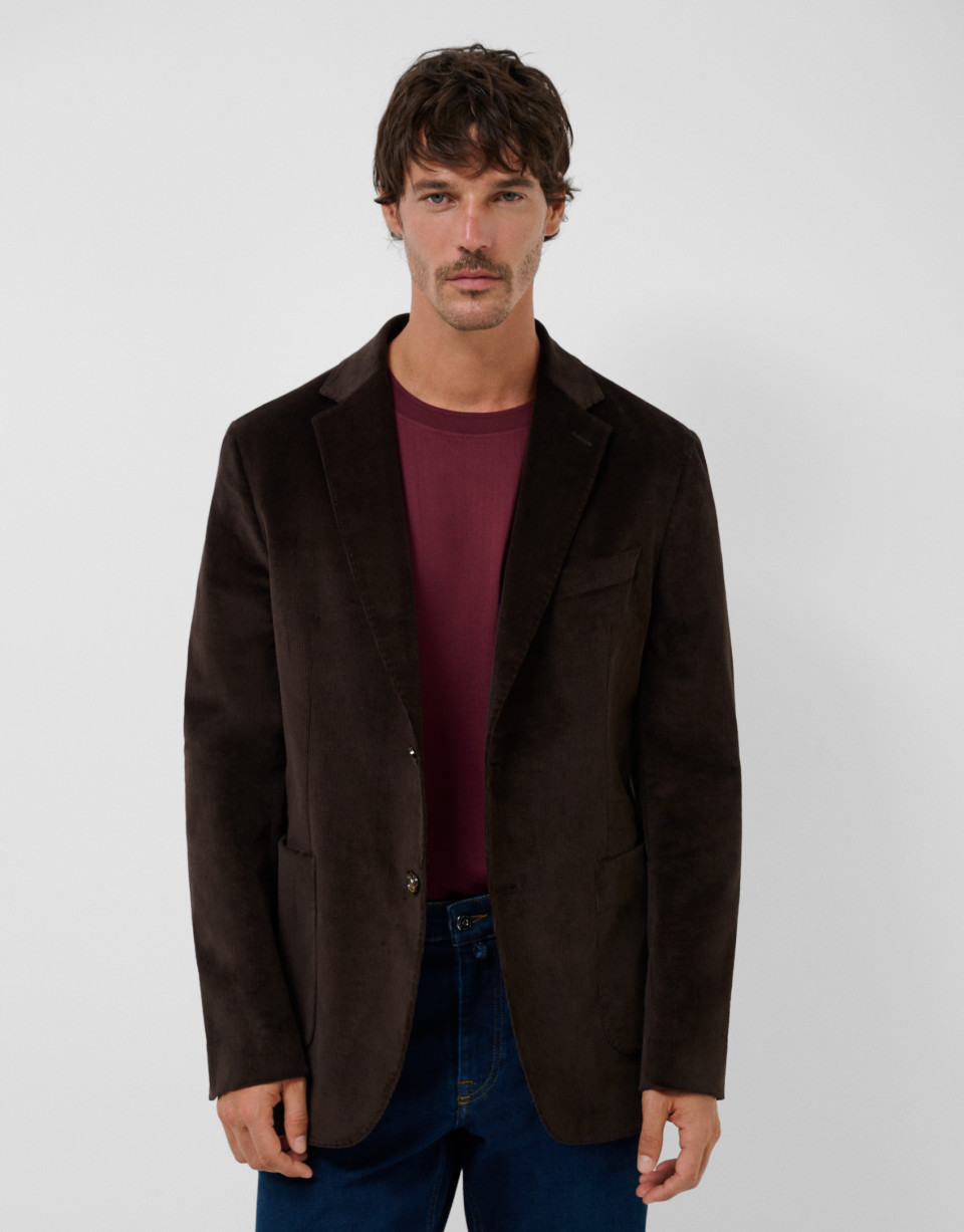 Brown corduroy blazer - Hombre - AW2026 | Roberto Verino