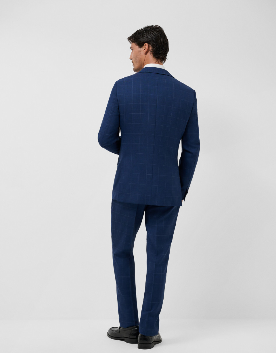 Traje half canvas slim fit cuadro azul perfil... | Roberto Verino