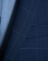 Half canvas slim fit blue check suit with ... | Roberto Verino