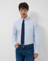 Camisa sport regular cuadros celeste - Hombre | Roberto Verino