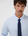 Regular light blue checkered sport shirt | Roberto Verino