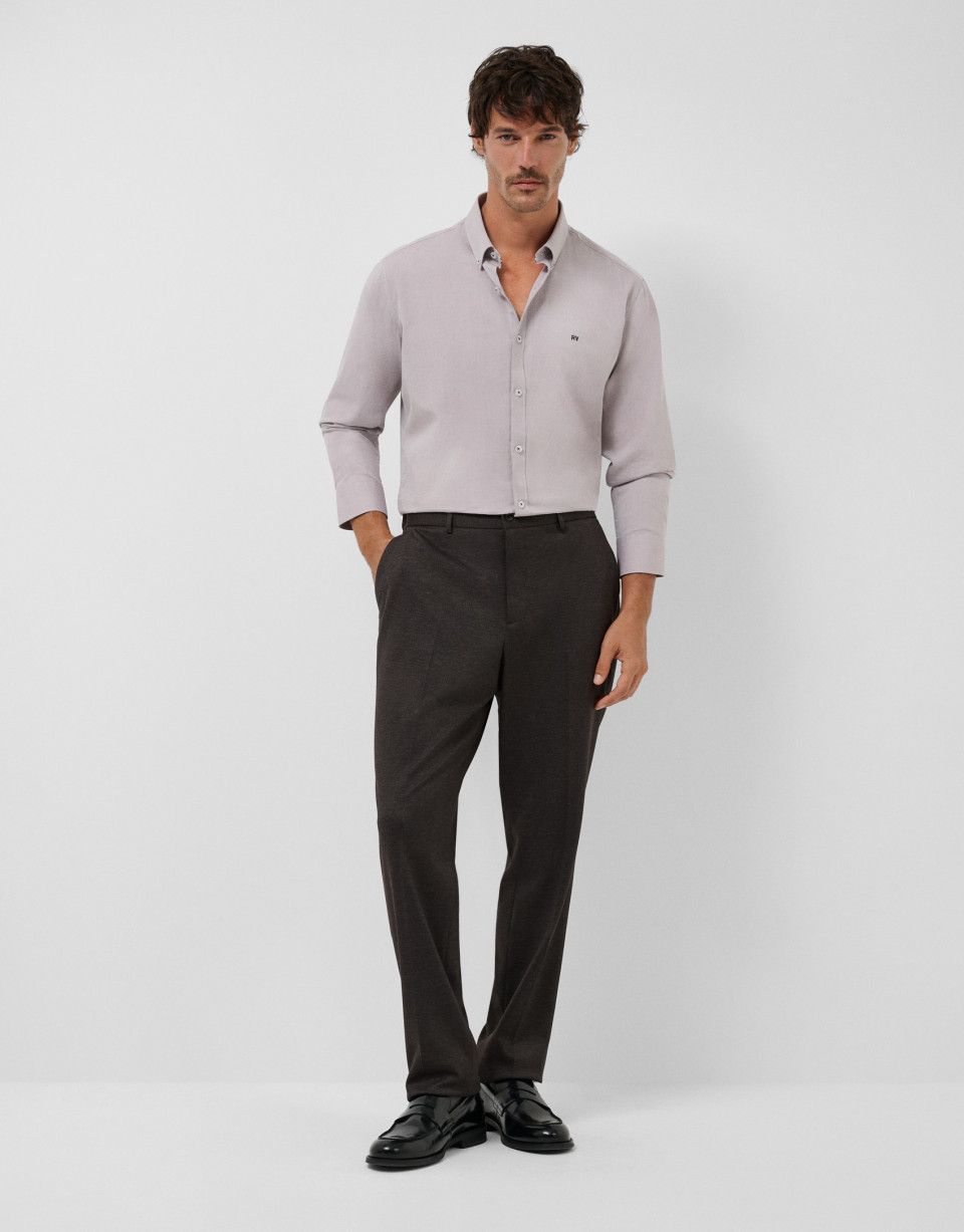 Cherry Oxford regular sport shirt - Hombre | Roberto Verino