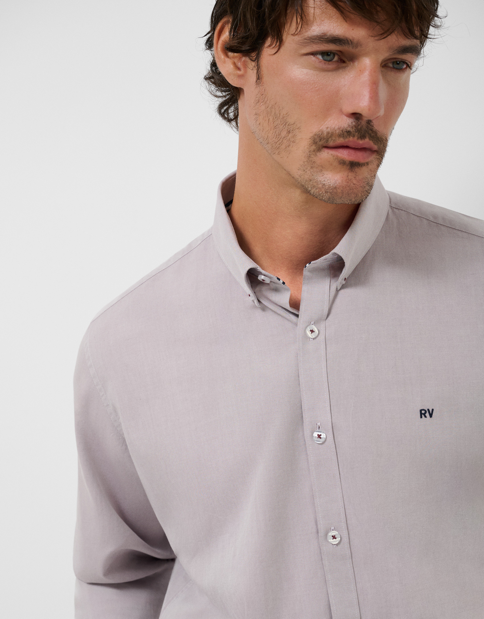 Cherry Oxford regular sport shirt - Hombre | Roberto Verino