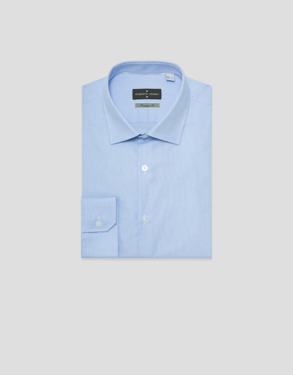 Light blue structured dress shirt - Hombre | Roberto Verino
