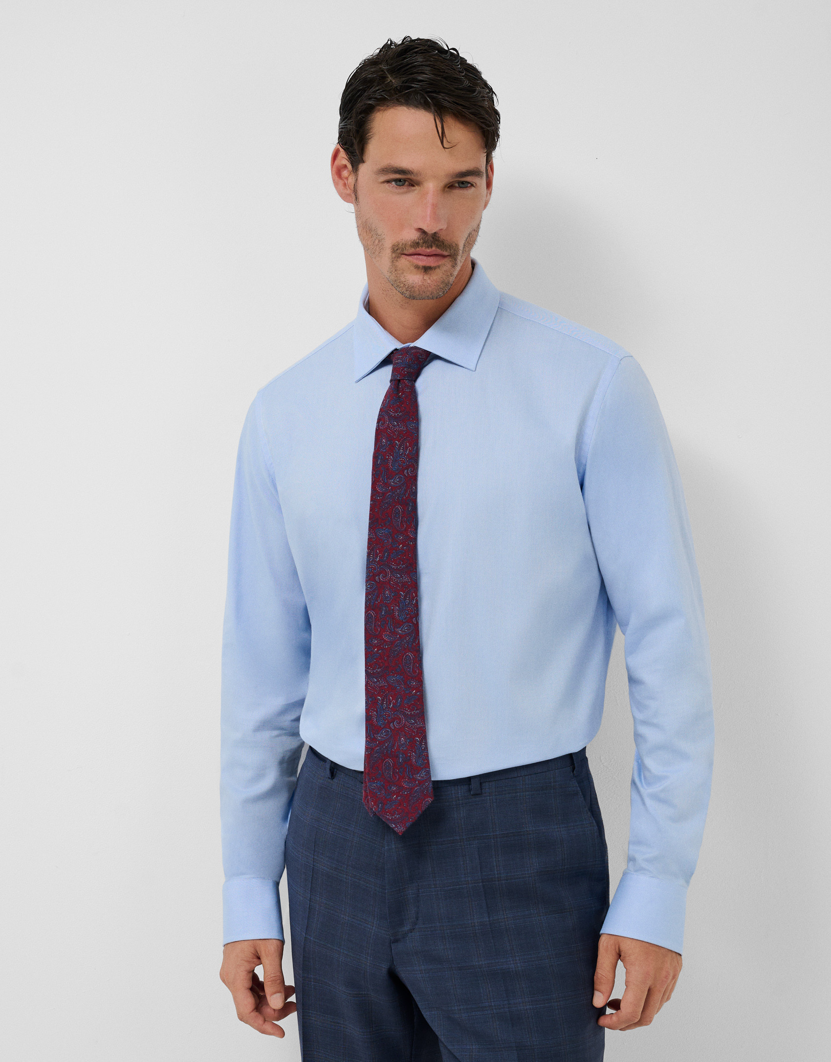 Light blue structured dress shirt - Hombre | Roberto Verino