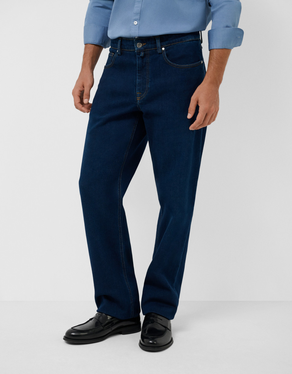 Men's relaxed dark blue denim pants - Hombre | Roberto Verino