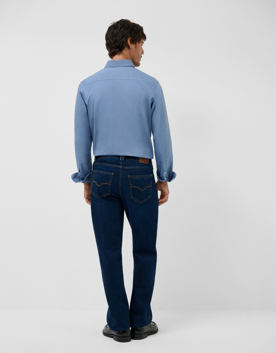 Men's relaxed dark blue denim pants - Hombre | Roberto Verino