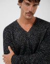 Jersey cuello pico gris melange - Hombre | Roberto Verino