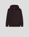 Brown wool hoodie and half-zip sweatshirt | Roberto Verino